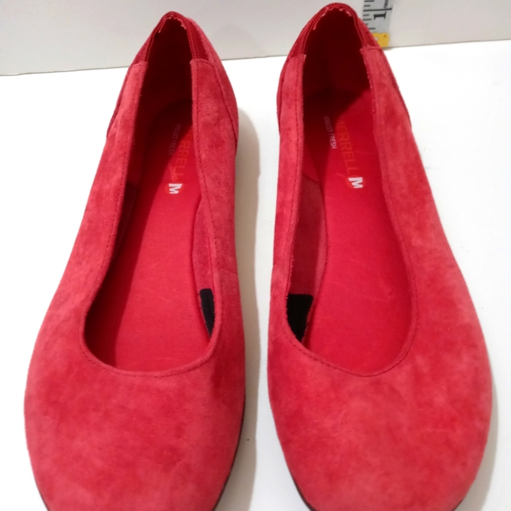 Merrell New red ballet flat suede flats